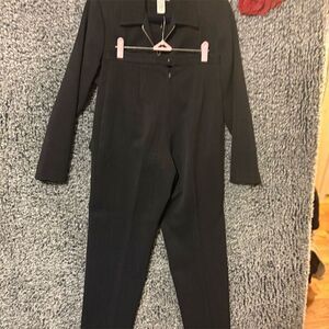 Vintage D.J. Summers Women's Black Pant Suit Set Size M Formal Tailored